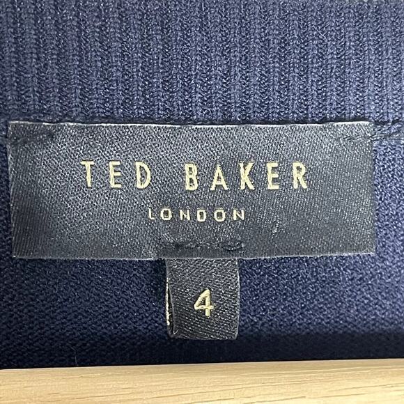 TED‎ BAKER London Hellgar Satin Contrast Ruffle Sweater Size 4 - Picture 8 of 10